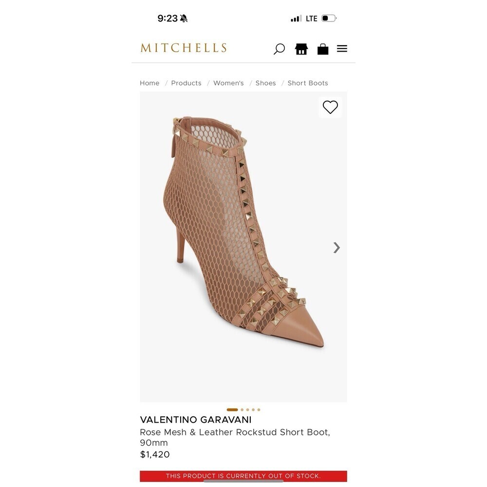 $1420 Valentino Garavani Rockstar Women's Rose Pink Nude Leather Booties 37 6 - Picture 2 of 15